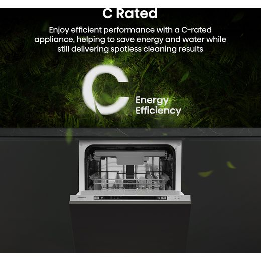 Hisense Fully Integrated Slimline Dishwasher - annotation - C energy rating